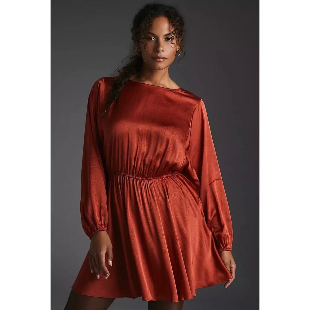 Anthropologie Rust Mini Dress